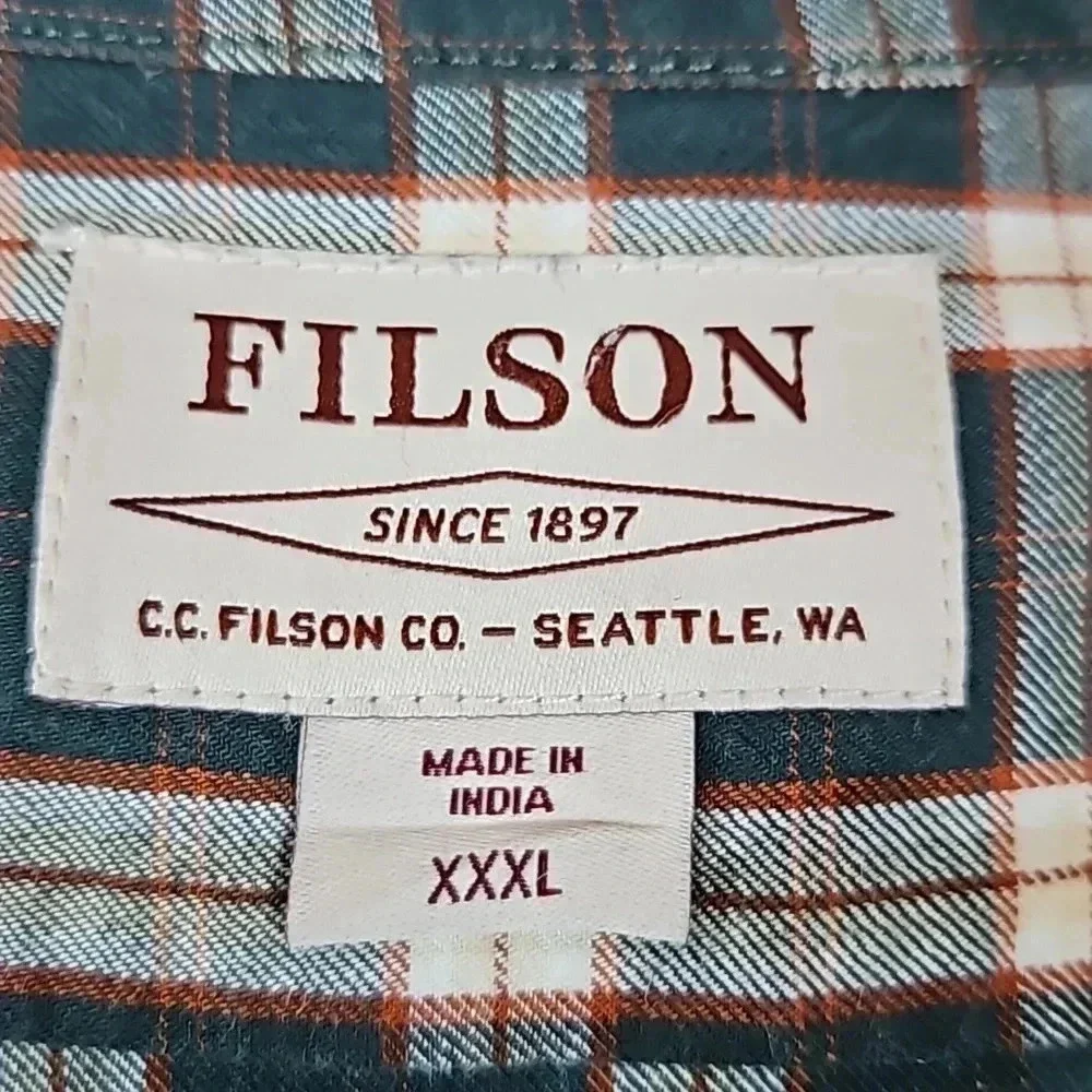 Filson Wildwood Green Plaid Shirt 11010760 3XL - Picture 6 of 6